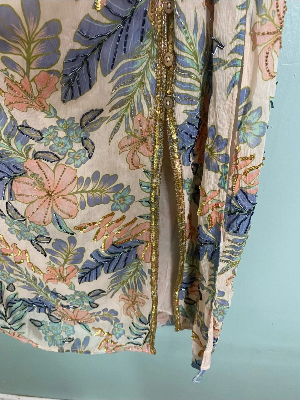 Free People Coconut‎ Grove Skirt Embellished Maxi Floral Medium